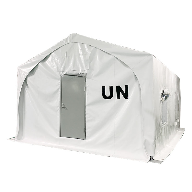 5x7m 유형 막으로 덮인 강철 프레임 구조 구호 텐트