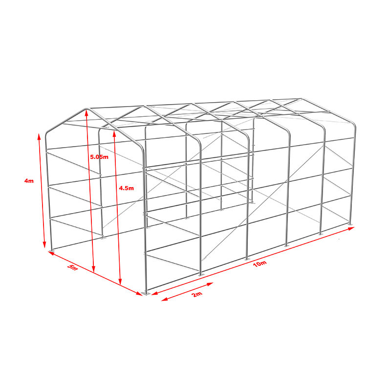 5X10 4m 측면 높이 야외 창고 보관 텐트 유연한 대형 차고