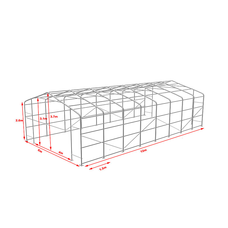 6X12 2.6m 옆 높이 고열 저항하는 산업 창고 저장 천막