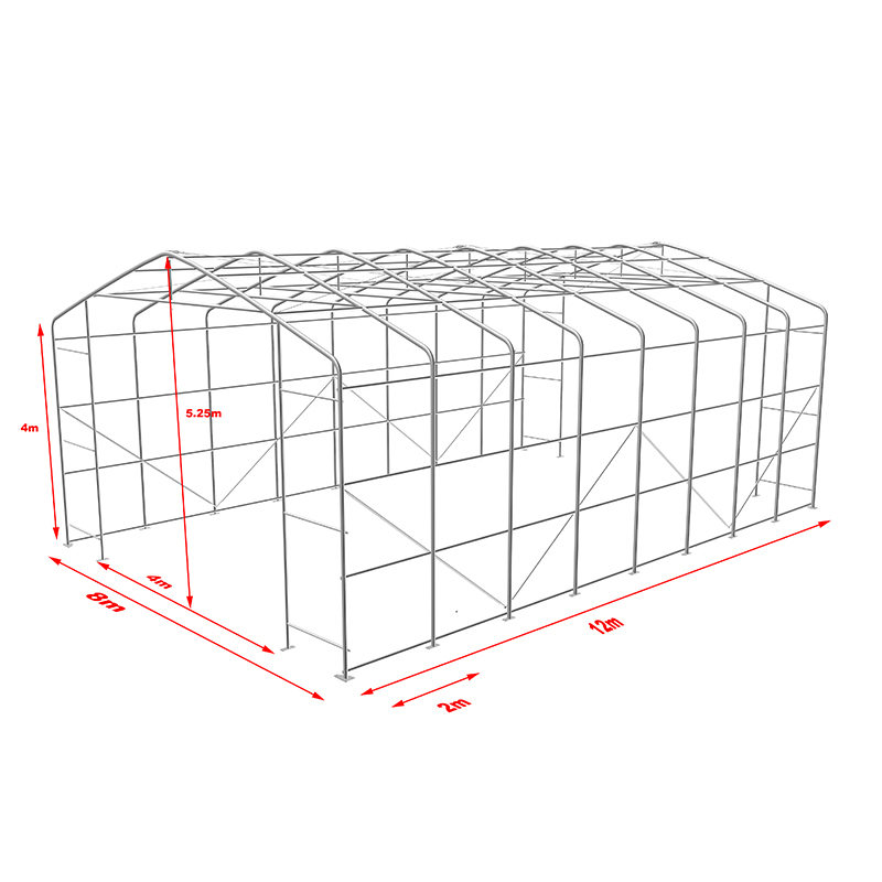 8X12 4m 측면 높이 UV 방지 창고 그늘 텐트 햇빛 보호소