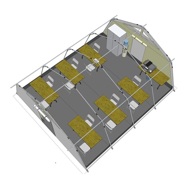 유니세프 표준 42m² 다목적 허브 텐트(통합/탈착식 갓 커버 포함)