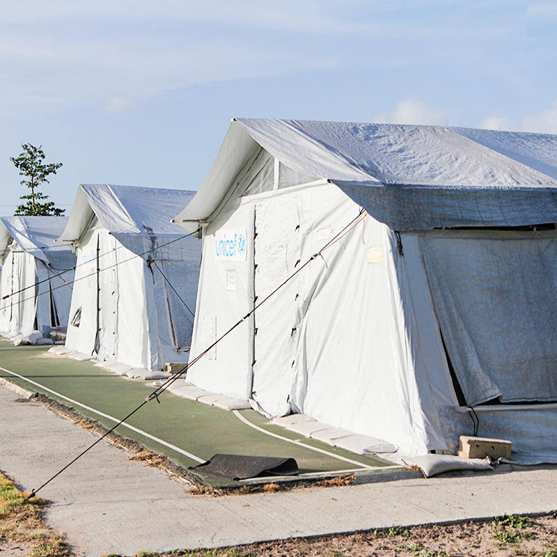 저장, 병원, 진료소, 학교, 사무실에 사용되는 유니세프 표준 72m² 다목적 허브 텐트
