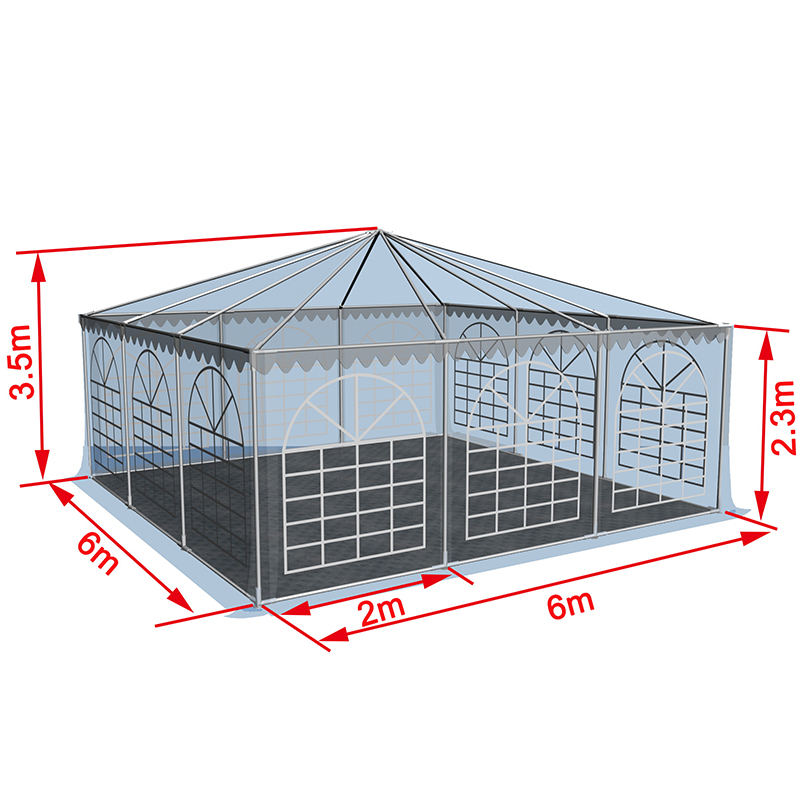 6x6-2.3m Pagoda Marquee PVC 팝업 캐노피 텐트