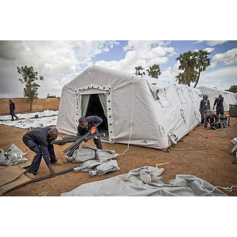 5.6x9.95m 다목적 중형 신속 배치 대피소 저압 팽창식 텐트