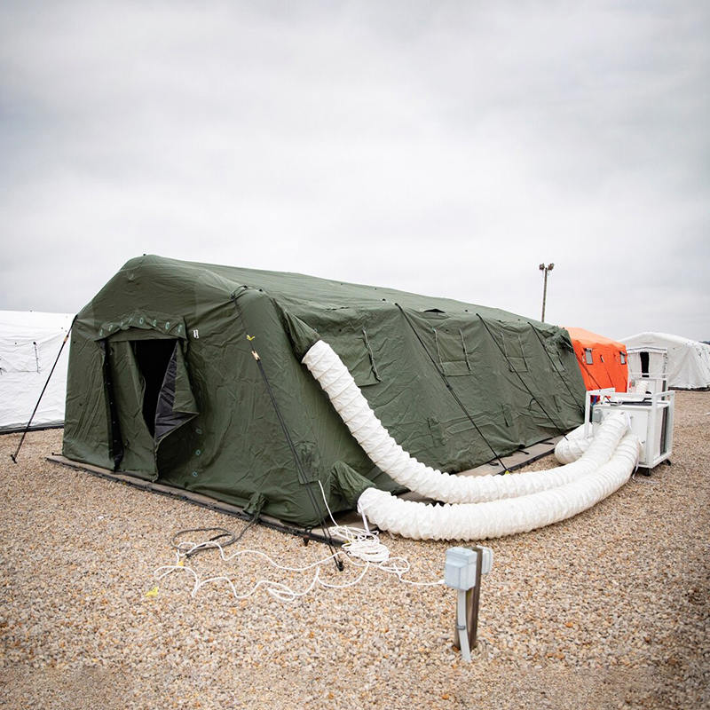5.6x9.95m 다목적 중형 신속 배치 대피소 저압 팽창식 텐트